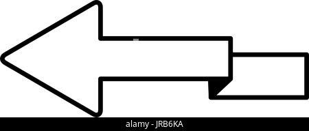 Le sens de la flèche contour design zig zag Illustration de Vecteur