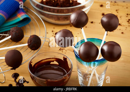 Chocolate cake pops Banque D'Images