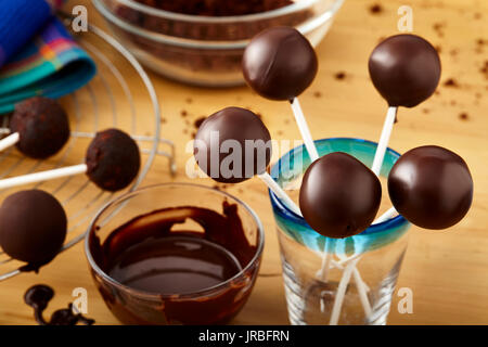 Chocolate cake pops Banque D'Images