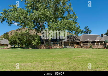 Maison de repos au Parc Royal Natal dans la montagne du Drakensberg, Afrique du Sud Banque D'Images