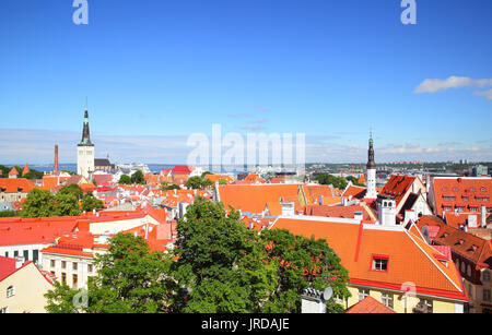 Vue panoramique de la vieille ville de Tallin, Estonie Banque D'Images