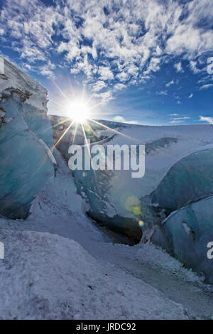 Soleil sur le glacier Banque D'Images