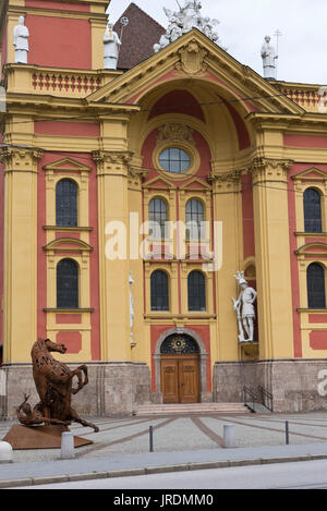 Façade de l'église de Wilten, Innsbruck, Autriche Banque D'Images