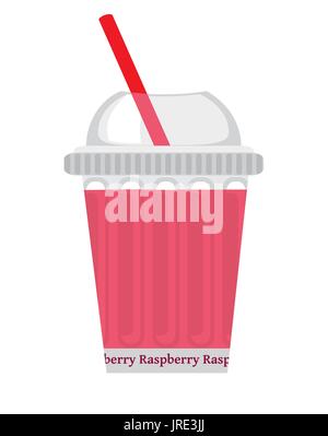 Tasse en plastique avec isolé smoothie Illustration de Vecteur