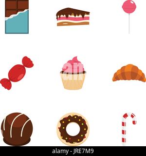 Autre sweet icon set, style plat Illustration de Vecteur