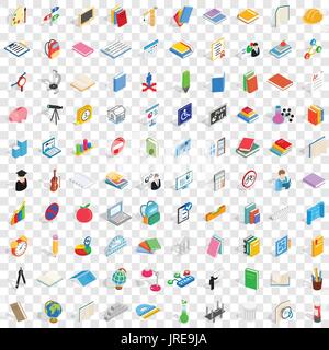 100 College et l'école icons set Illustration de Vecteur