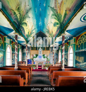 HI00467-00....Hawai'i - Saint Benoît dans l'Église Catholique Romaine Honaunau. Connu sous le nom de l'église peinte. La première église peinte à Hawai'i.Situé sur th Banque D'Images