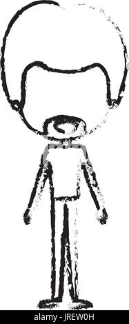 Silhouette floue de la caricature fine sans visage barbu en vêtements avec coupe moderne Illustration de Vecteur
