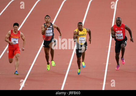 Londres, Royaume-Uni. 5 août 2017. Bingtian Su (Chine) et Johan Blake (Jamaïque) prendre part au 100 m demi-finales à la London Stadium, le deuxième jour de l'IAAF World Championships London 2017 Crédit : Stephen Chung / Alamy Live News Banque D'Images