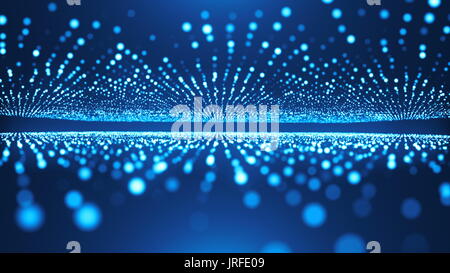 Résumé fond avec animation de scintillement de vol de particules. Toile magique. Le rendu 3D Banque D'Images