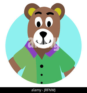 L'icône des animaux ours app. L'ours en peluche et ours brun avatar vector illustration Banque D'Images