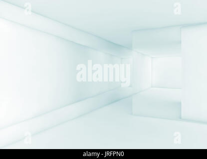 Résumé Contexte numérique avec recoupé, murs géométriques 3d illustration, double exposition dans les tons bleus, effet Banque D'Images