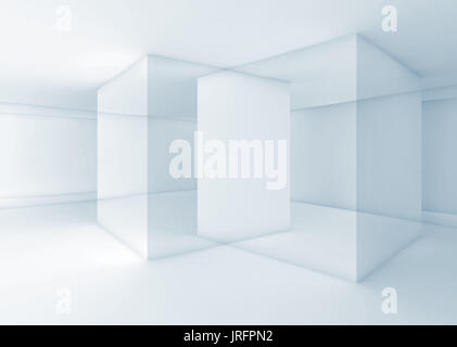 Résumé Contexte numérique avec recoupé, murs géométriques 3d illustration, double exposition, d'effet filtre tonal bleu Banque D'Images