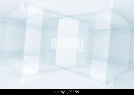 Résumé Contexte numérique avec recoupé, murs géométriques 3d illustration, double exposition, effet filtre tonal bleu Banque D'Images