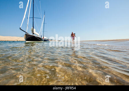 Arcachon (en français, le bassin d'Arcachon, et connu localement simplement comme 'le Bassin') est une baie de l'Océan Atlantique sur la côte sud-ouest de Fran Banque D'Images