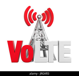 La voix sur LTE signe avec antenne métallique isolé Banque D'Images