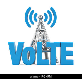 La voix sur LTE signe avec antenne métallique isolé Banque D'Images