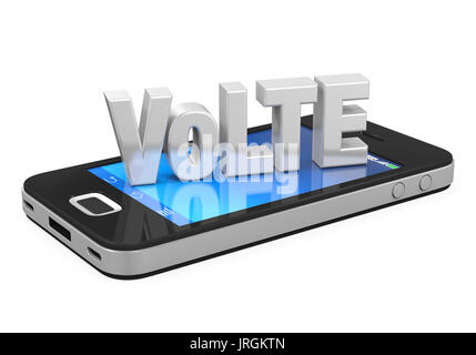 La voix sur LTE signe sur téléphone mobile isolé Banque D'Images