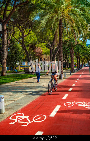 Italie Ligurie 'Baia delle favole '/mer -chemin de bicyclette Banque D'Images