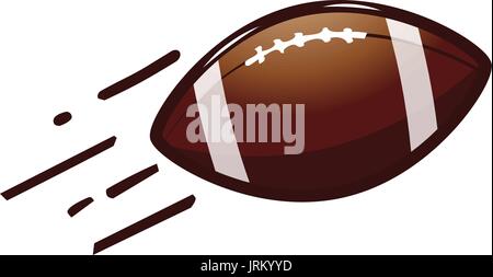 Lancer un ballon de football américain avec des lignes de mouvement illustration, isolé sur fond blanc. Illustration de Vecteur