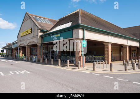 Wm Morrison Supermarkets plc, sous le nom de Morrisons, est la quatrième plus grande chaîne de supermarchés au Royaume-Uni, dont le siège social est situé à Bradford, West Banque D'Images