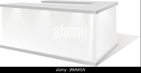 Promo salon stand, kiosque de vente commerce de détail support. modèle maquette isolé sur le fond blanc. La visualisation du rendu 3D de promotio Illustration de Vecteur