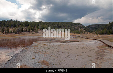 Dans la partie inférieure du lac Firehole Geyser Basin dans le Parc National de Yellowstone dans le Wyoming United States Banque D'Images