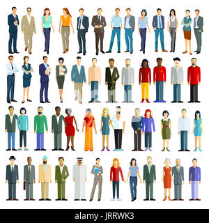 Diverses personnes sur blanc, illustration Banque D'Images