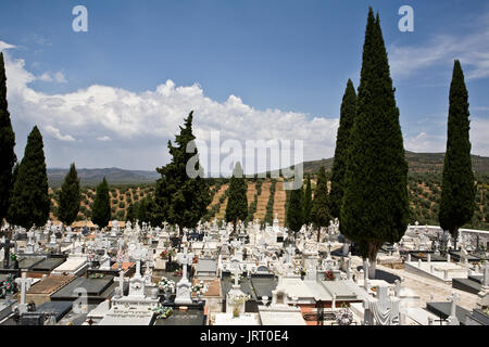 Cimetière à la périphérie de la ville, Andalousie, Espagne Banque D'Images