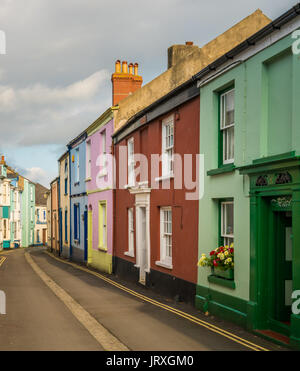 Maisons peintes en couleurs, Devon Appledore Banque D'Images