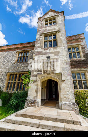 Chawton House entrée de la bibliothèque, la grande maison mentionnée par Jane Austen, propriété de son frère Edward Knight, Chawton, dans le Hampshire, dans le sud de l'Angleterre Banque D'Images