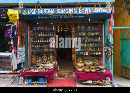 Bouddha Bol chantant, Centre de Khatmandu, au Népal. Banque D'Images