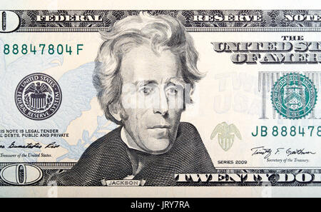 La vingt dollars américains. Banque D'Images