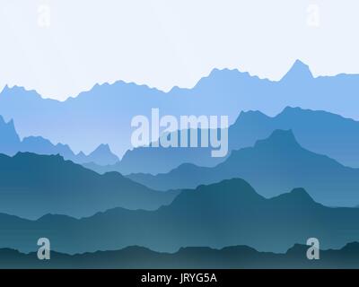 Abstract vector aquarelle paysage montagnes Illustration de Vecteur