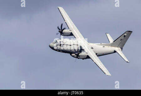 La grenouille aérienne italienne Leonardo C-27J Spartan, au Royal International Air Tattoo Banque D'Images