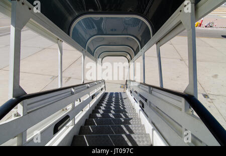 Vue de la rampe d'escalier de l'avion Banque D'Images