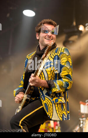 Matthieu Chedid 'M' de l'Lamomali au festival WOMAD, Charlton Park, Malmesbury, Wiltshire, Angleterre, Juillet 29, 2017 Banque D'Images