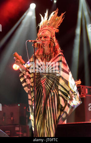 Groupe suédois, chèvre se produisant au Festival WOMAD, Charlton Park, Malmesbury, Wiltshire, Angleterre, Juillet 28, 2017 Banque D'Images