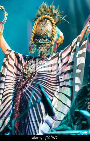 Groupe suédois, chèvre se produisant au Festival WOMAD, Charlton Park, Malmesbury, Wiltshire, Angleterre, Juillet 28, 2017 Banque D'Images