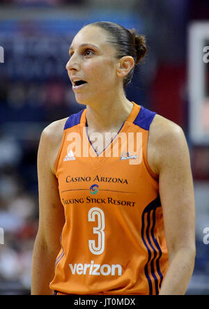 Washington, DC, USA. 6e août, 2017. 20170806 - Phoenix Mercury guard DIANA TAURASI (3) est perçu au cours du premier semestre contre les Washington Mystics au Verizon Center à Washington. Credit : Chuck Myers/ZUMA/Alamy Fil Live News Banque D'Images