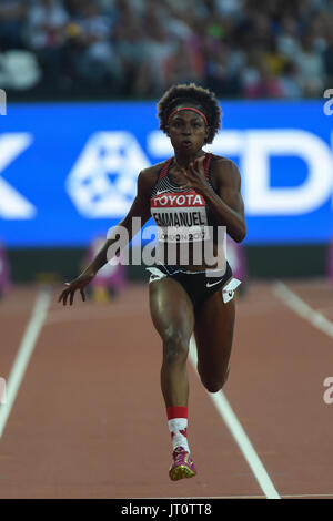 Londres, Royaume-Uni. Le 06 août, 2017. EMMANUEL cristal, au Canada, au cours de demi-finale des 100 mètres à Londres le 6 août 2017 au 2017 es Championnats du monde d'athlétisme. Credit : Ulrik Pedersen/Alamy Live News Banque D'Images