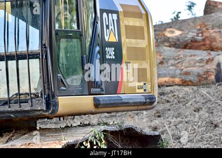 Matériel d'exploitation forestière chargeuse Caterpillar bulldozer Banque D'Images