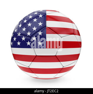 Ballon de soccer United States of America isolé du pavillon Banque D'Images