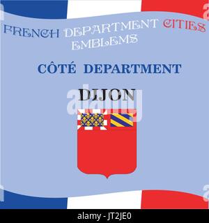 Emblèmes officiels de villes du département français de la côte Illustration de Vecteur