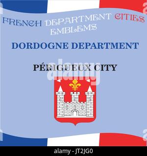 Emblèmes officiels de villes du département Dordogne Illustration de Vecteur