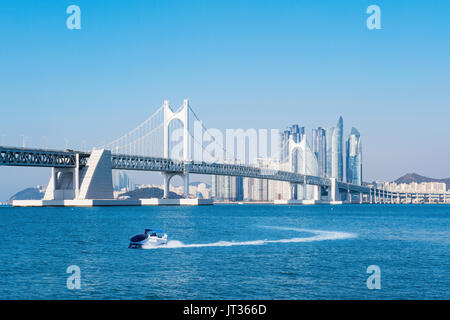 Pont Gwangan et Haeundae de Busan, Corée Banque D'Images