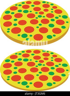 Symboles Pizza pizza, des icônes. Perspective, 2 versions Illustration de Vecteur