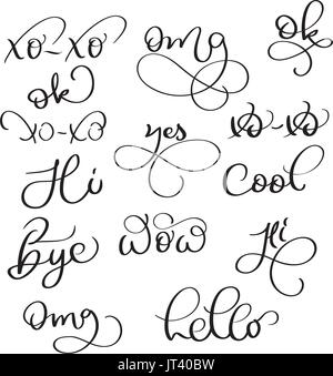 Mots vecteur court sur fond blanc. Hand drawn vintage lettrage calligraphie illustration EPS10 Illustration de Vecteur