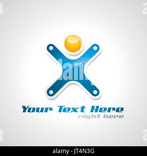 Le succès de l'entreprise avec logo Vector abstract figure humaine. Illustration de Vecteur