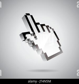 La technologie vecteur illustration de style brillant avec pointeur avait sur fond gris. EPS 10. Illustration de Vecteur